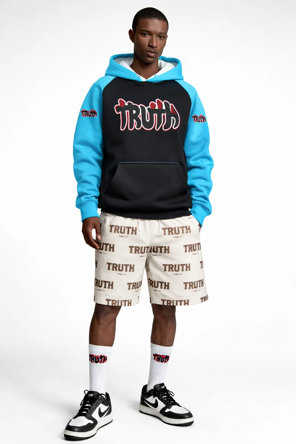 Contrast Panel Hoodie